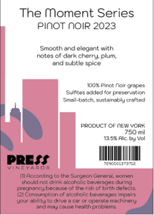 Pinot Noir back label