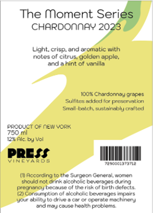 Chardonnay back label