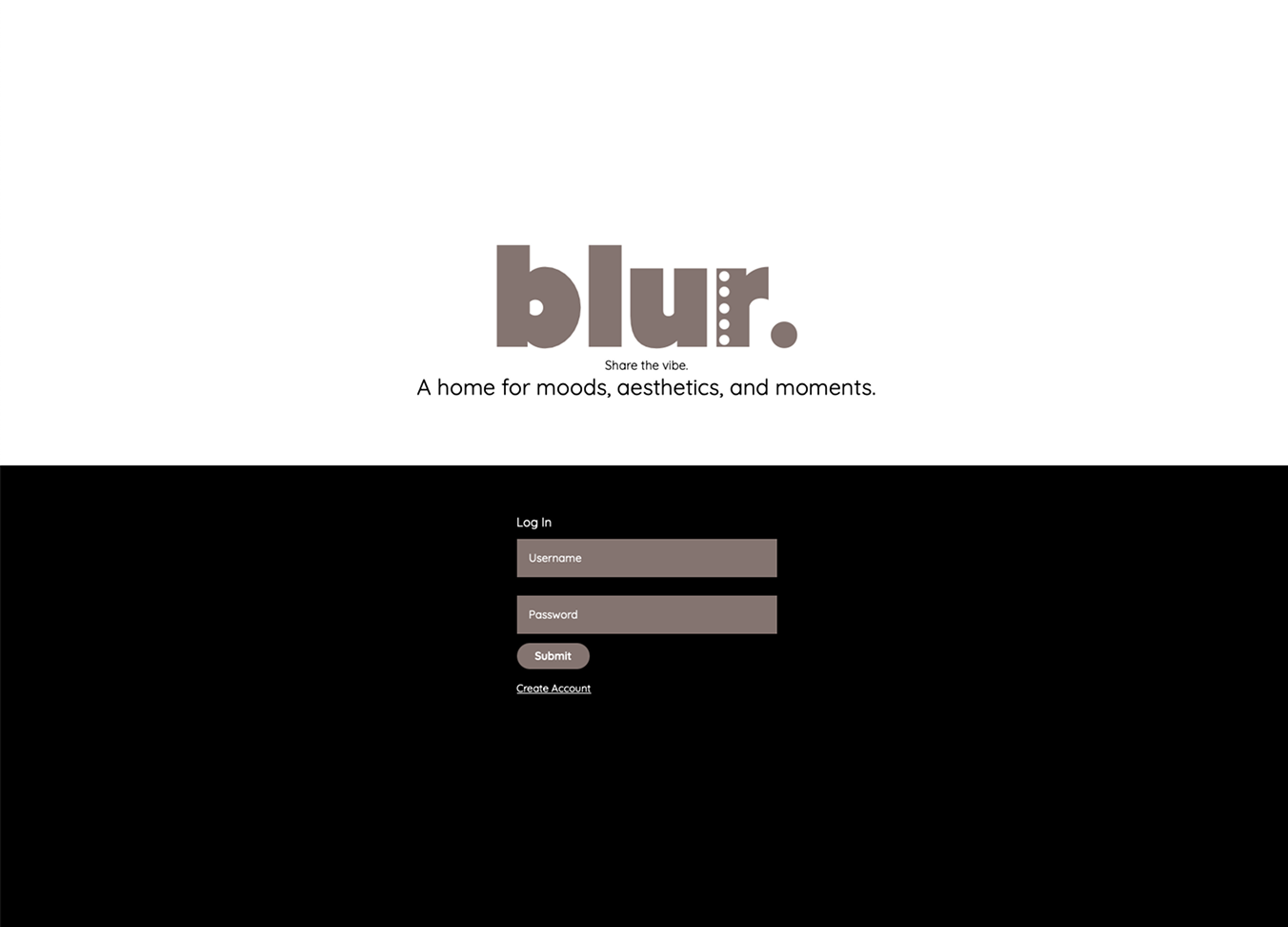 Blur login page