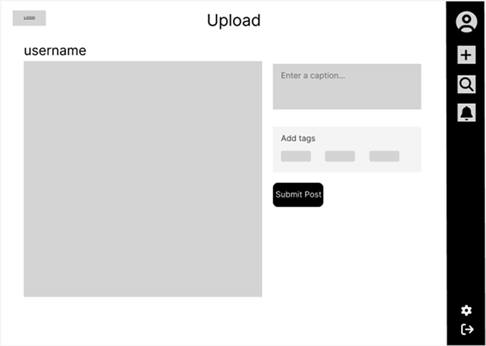 Upload page wireframe